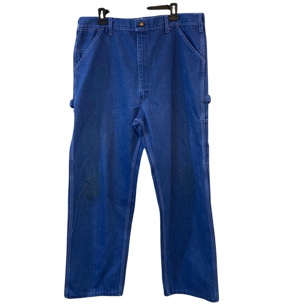 Vintage Toughskins Carpenter Jeans 38x27 Blue Workwear Utility Pants‎ Straight
